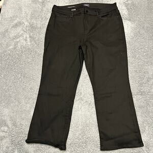 NYDJ Pants Womens 16 (38x26) Marilyn Straight Cropped Black High Rise